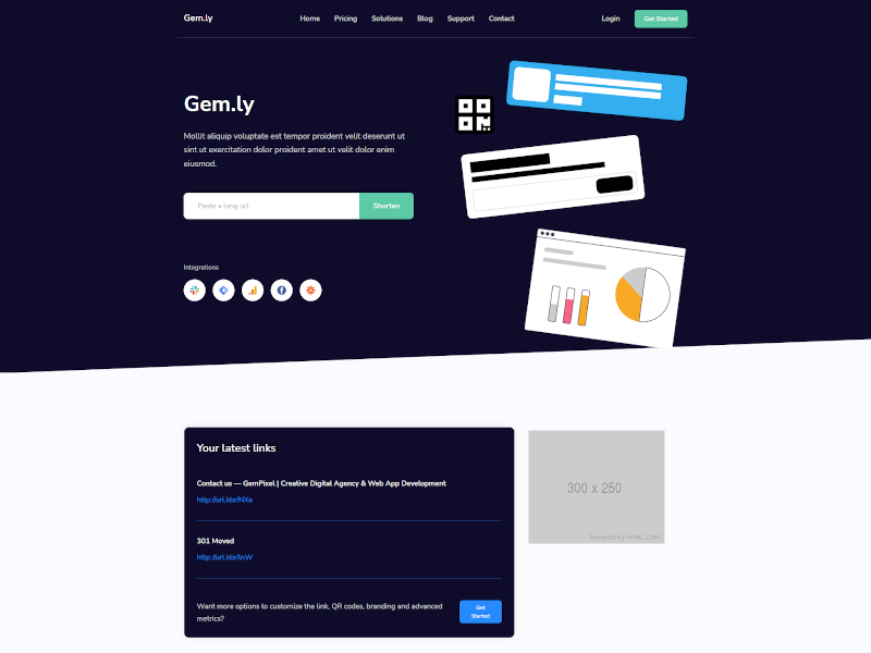 Premium URL Shortner Page